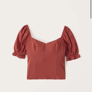Abercrombie puff sleeve sweetheart top
